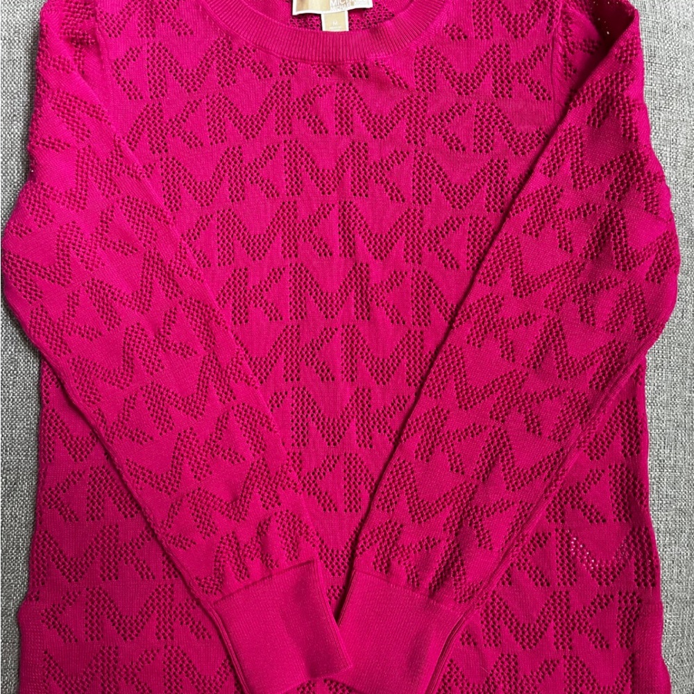 michael kors hot pink logo MK sweater, size m